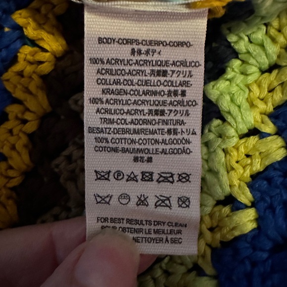 HP🎉🌈RARE Anthropologie Moth Rainbow Crochet Knit Cardigan - Picture 7 of 7